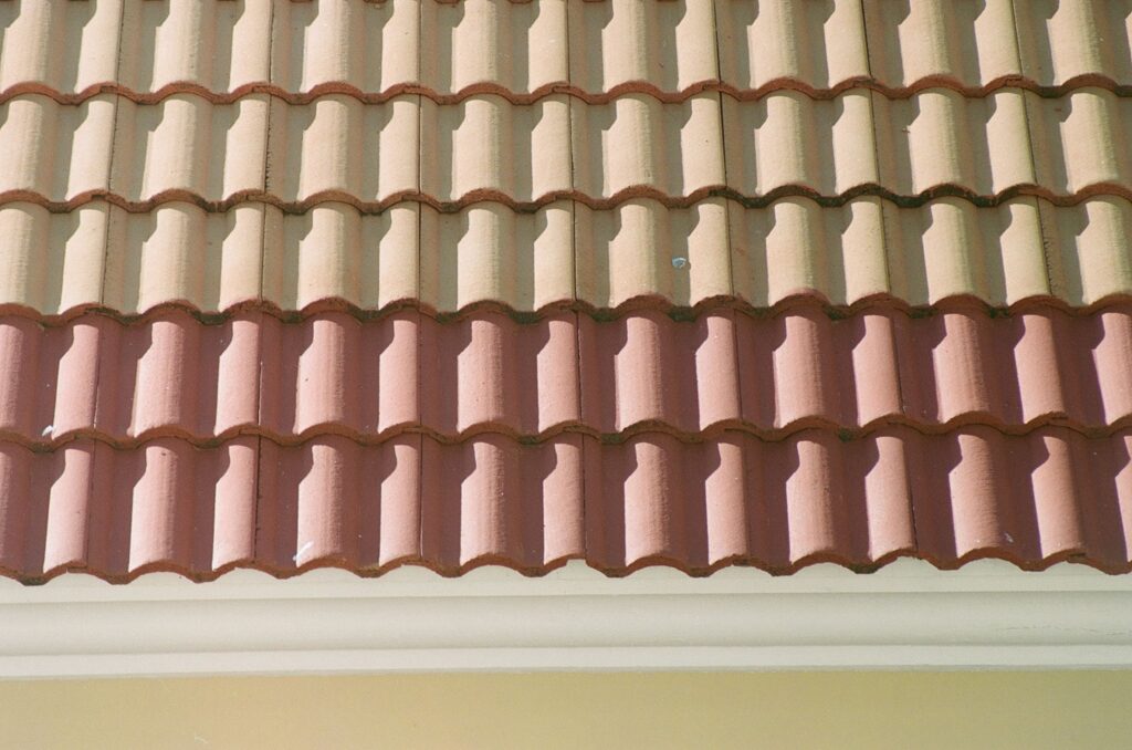 Illustrative photograph of interlocking roof tiles, not a property from the Oklahoma litigation.